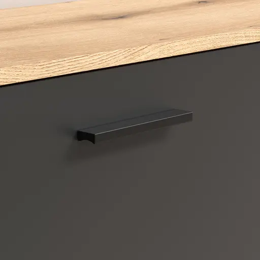 Kommode - B ca. 80 cm,  Anthrazit, Eiche Coast Evoke Nachbildung