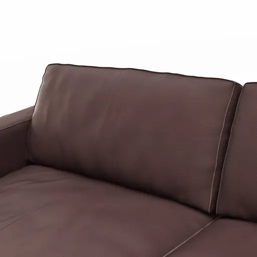 Sofa Aprino 2 - 3,5-Sitzer XL, Dickleder, Dunkelbraun, Armlehne Block schmal