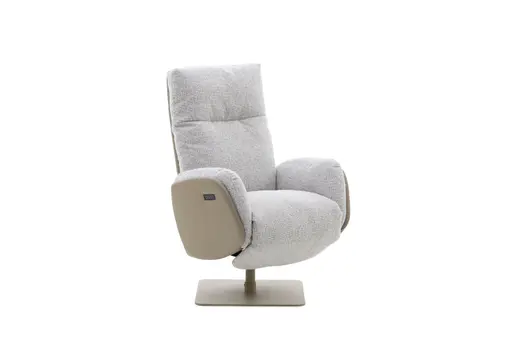 Relexsessel Amalia - Größe L, Relaxfunktion (motorisch, Akku), Leder/Stoff, Mehrfarbig