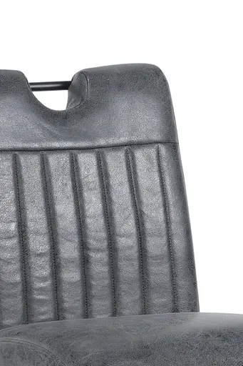 Barhocker - drehbar, höhenverstellbar, Microfaser, Vintage Anthrazit