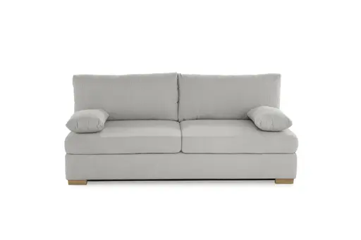 Sofa JELKO - 2-Sitzer inkl. Schlaffunktion mit Bettkasten, Stoff, Grau