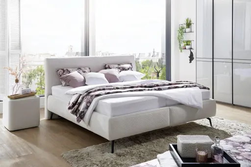 Polsterbett EM Samana X - Liegefläche ca. 180x200 cm, Stoff, beige