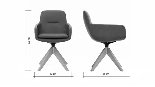 Armlehnstuhl Macano - drehbar, Leder, Olive