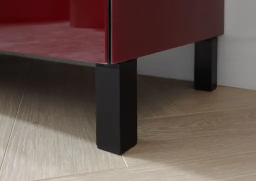 Lowboard - B ca. 181 cm, Bordeauxrot, Keramikoptik