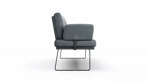 Bank Valloni - B ca. 221 cm, mit Arm- und Rückenlehne, Leder, Hellblau