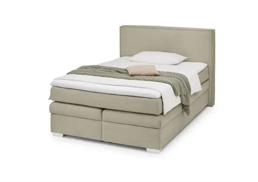 Boxspringbett- Liegefläche ca. 140x200 cm, Stoff, Taupe