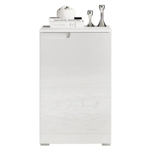 Kommode - B ca. 50 cm, Weiß, Hochglanz