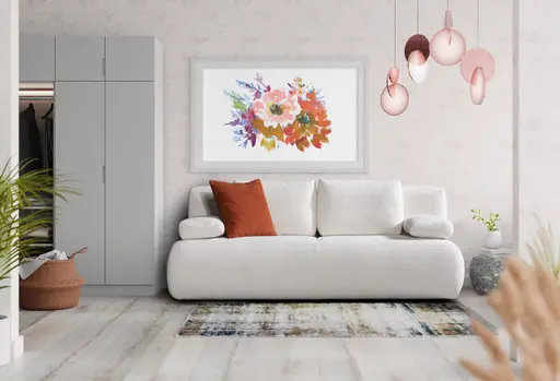 Querschläfer - Schlaffunktion mit Bettkasten, Stoff, Natur