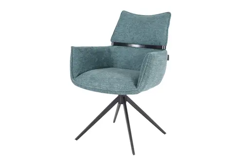 Armlehnstuhl MARJA - drehbar, Stoff, Türkis