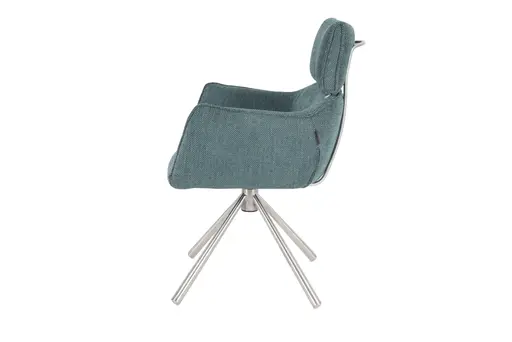 Armlehnstuhl MASHA - drehbar, Stoff, Petrol