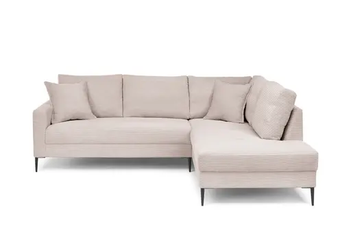 Ecksofa - 3-Sitzer, Ecke rechts, Stoff, Rosa