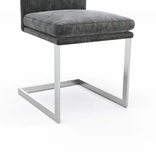 Freischwinger Valloni - Stoff, Dunkelgrau