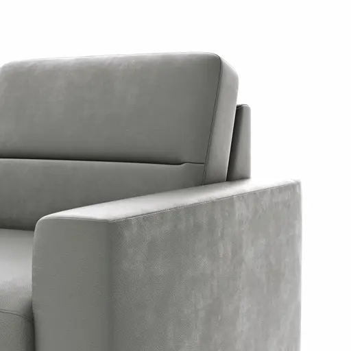 Ecksofa Merlos H. - Ecke links mit 2,5-Sitzer rechts, Leder, Graubraun