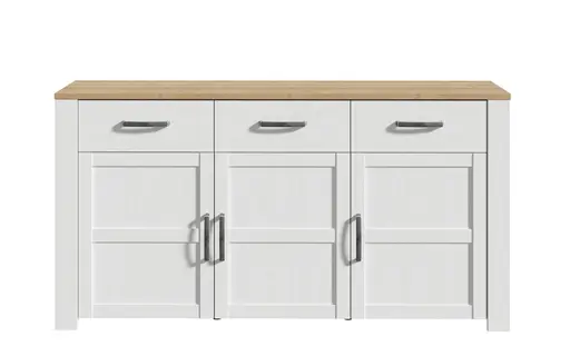 Sideboard FELLIAN- B ca. 166 cm, Weiß, Eiche Dekor