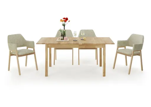 Esstisch- LB ca. 140-180x80 cm, Ausziehbar, Eiche, Massiv, Geölt