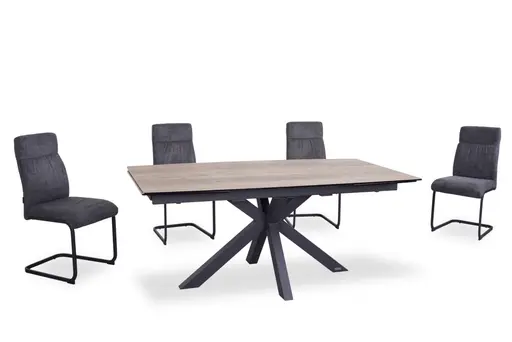 Esstisch MELANIA - ausziehbar, LB ca. 180x95 cm, Glaskeramik, Braun