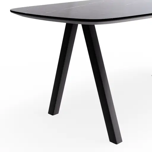 Esstisch Jari - LB ca. 200x95 cm, Keramik, Schwarz