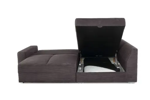 Ecksofa JANIS - 2,5-Sitzer, Ecke rechts inkl. Schlaffunktion, Stoff, Grau