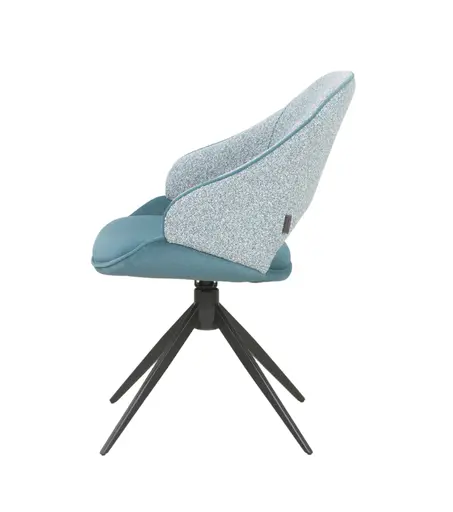 Stuhl MERIEM - drehbar, Stoff, Blau