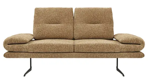 Sofa Lucero 2.0 - 2-Sitzer klein inkl. Rückenlehne, Stoff, Cognac