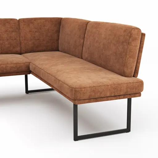 Eckbank Valloni - Breite ca. 311x192 cm, Stoff, Rostbraun