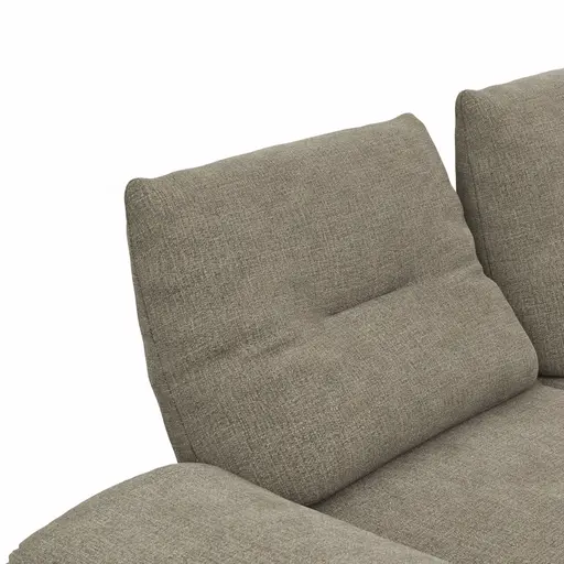 Ecksofa Lucero - 2-Sitzer mit Longchair rechts, Stoff, Olivgrün