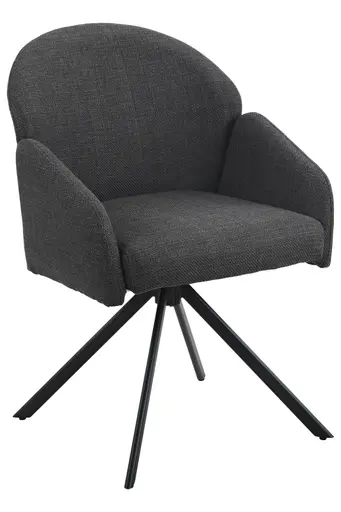 Armlehnstuhl - drehbar, Stoff, Anthrazit-Schwarz