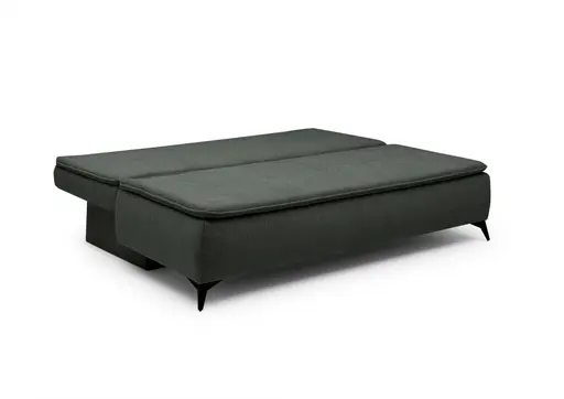 Sofa JANIN - 2-Sitzer, Schlaffunktion mit Bettkasten, Stoff, Dunkelgrün