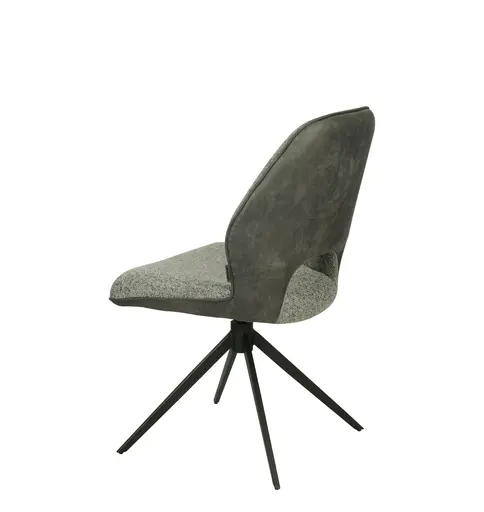 Stuhl MAILE - drehbar, Stoff, Grau, Anthrazit