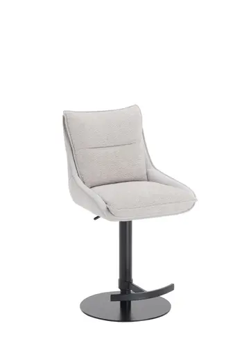Barhocker MANDY - höhenverstellbar, Stoff, Silbergrau