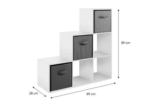 Raumteiler - inkl. Stoffboxen, B ca. 89 cm, Weiß, Grau