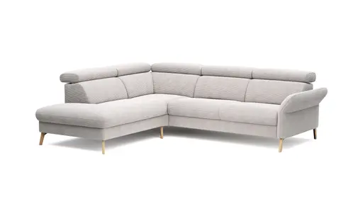 Sofa Maryville - Eckelement und Abschlussteil medium links mit 2,5-Sitzer, inkl. Kopfteil verstellbar, Stoff, Beige
