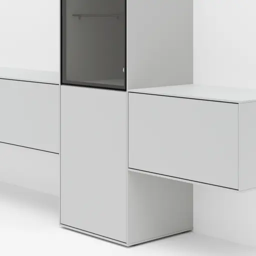 Wohnwand Medio - Lack, Weiß