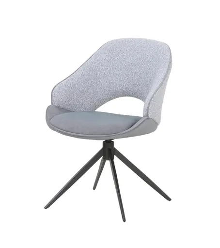 Stuhl MERIEM - drehbar, Stoff, Grau