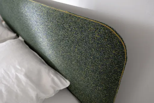 Polsterbett - Liegefläche ca. 180x200 cm, Absetzung Mango, Stoff, Dunkelgrün