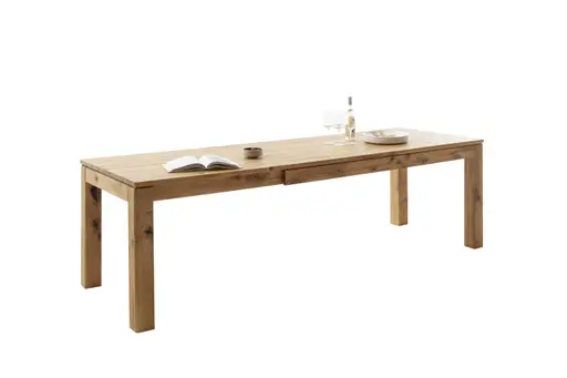 Esstisch - ausziehbar, LB ca. 180 (260) x90 cm, Balkeneiche massiv