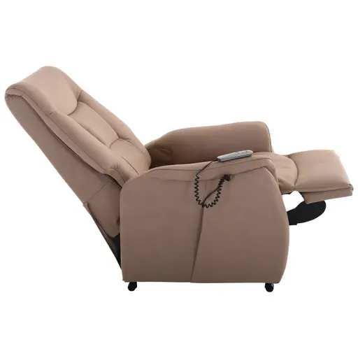 TV-Sessel MAILO - Aufstehhilfe, Relaxfunktion, Stoff, Grau-Beige