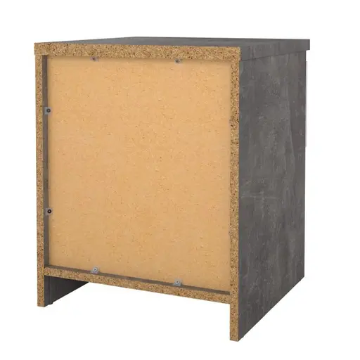 Nachtkonsole- B ca. 41 cm, Betonoptik, Weiß, Hochglanz