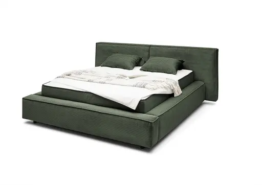 Polsterbett- Liegefläche ca. 180x200 cm, Stoff, Dunkelgrün, inkl. Matratze