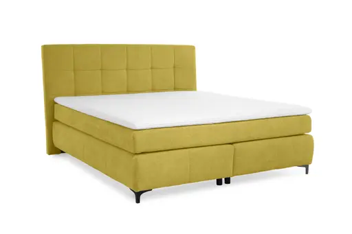 Boxspringbett- Ligefläche ca. 180x200 cm, Stoff, Curry