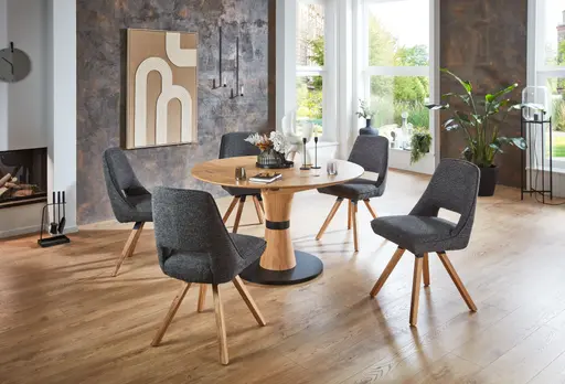 Esstisch - ausziehbar, Durchmesser ca. 130cm, Wildeiche massiv