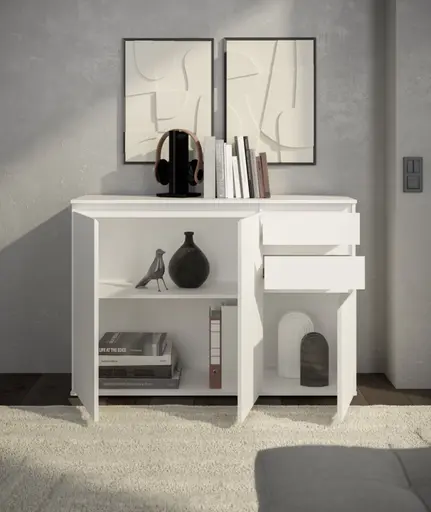 Kommode - B ca. 119 cm, Weiß