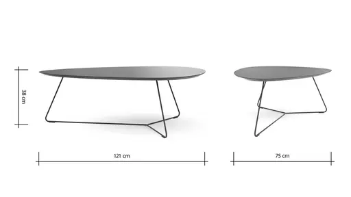 Couchtisch Fano - LBH ca. 121x75x38 cn, Fenix, Bordeaux