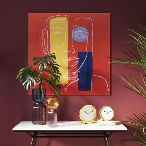 Glasbild - LB ca. 100x100 cm, Rot