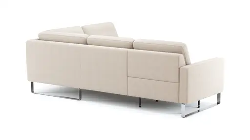 Ecksofa Anna - 2,5-Sitzer mit Ecke rechts inkl. Relaxfunktion (motorisch), Stoff, Beige