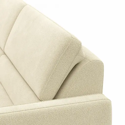 Ecksofa Valera - Ecke mit 3-Sitzer rechts inkl. Rückenlehne verstellbar, Stoff, Natur