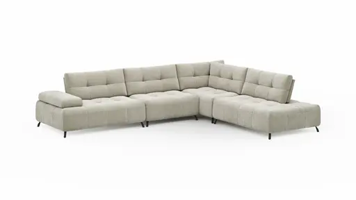 Ecksofa Comodo - 2,5-Sitzer, Ecke rechts, Stoff, Offwhite