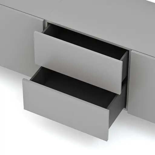 Wohnwand Palos - Lack, Hellgrau