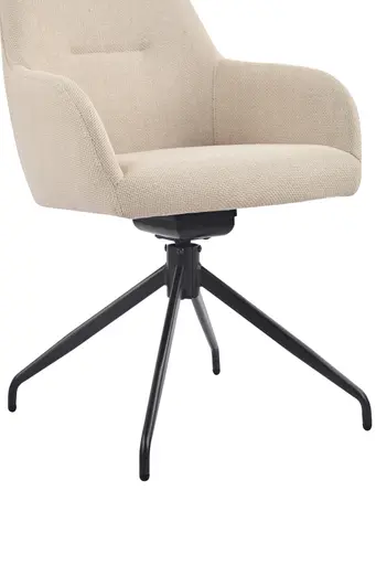 Armlehnstuhl - drehbar, Stoff, Beige