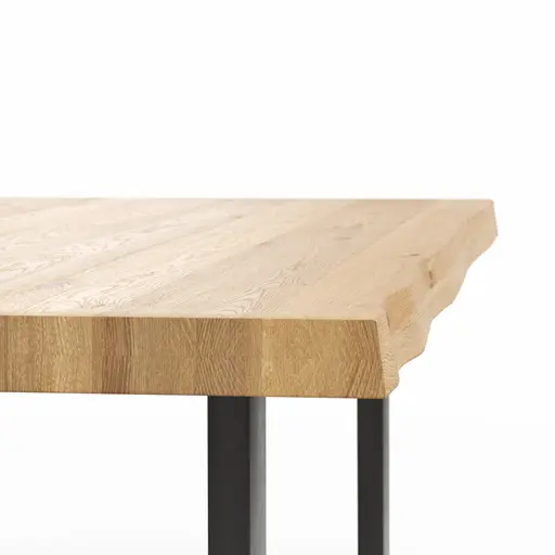 Esstisch Clifton - LB ca. 200x100 cm, Wildeiche massiv, Schwarz verfüllt